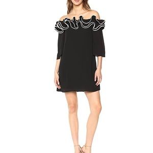 Halston Heritage Ruffle Off Shoulder Dress Size 4